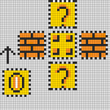 Mario Coin Block Perler Layout Kandi Pattern Perler Bead Mario Perler Beads Perler Bead Templates