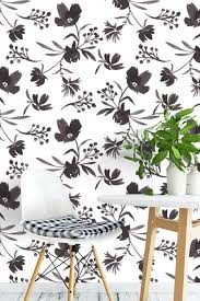 Black And White Floral Wallpaper Peel And Stick Flora Adaline White Removable Wallpaper Floral Peel And Stick Wallpaper Wall Mural Black And White Botanical Temporary Wallpaper W302 27 Temporary Wallpaper Wall Wallpaper Peel Stick Wallpaper