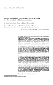 Pollinic characters in Mediterranean salt marsh plants in relation to their  pollination mechanism