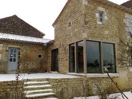 Habillage Exterieur En Bois Exotique De Chassis Fixe Alu Maison En Pierre Menuiserie Exterieure Extension Maison