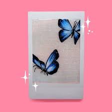 Butterfly Polaroid Finished In Glitter Resin Etsy Painting Drawings Butterfly
