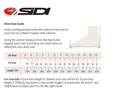 sidi mtb size chart bedowntowndaytona com