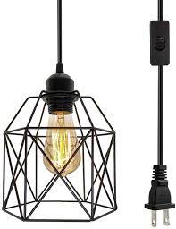 Every room should have a mix of lighting, including overhead, accent and task lights. Buy Industrial Plug In Pendant Light Black Cage Pendant Light Fixture With On Off Switch E26 Socket Vintage Hanging Light Farmhouse Pendant Lighting For Kitchen Living Room Dining Room Online In Indonesia B08bz9j4gy