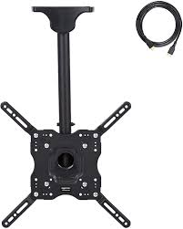 This exceptional ceiling tv mount tilts up to 20 degrees, swivels 360 degrees and it extends from 22 to 31.5 from the ceiling to help you optimize your viewing angles from anywhere in the room. Amazon Com Amazon Basics Ceiling Tv Mount For 24 65 Inch Tvs Up To 100 Lbs Max Visa 400x400 Electronics
