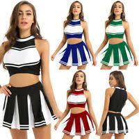 Find deals on products in apparel on amazon. Women S Cheerleader Costume Sexy Cheer Cosplay Fancy Dress Crop Top Mini Skirt Ebay