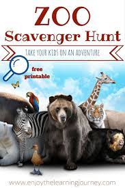 Take Your Kids On An Adventure With A Zoo Scavenger Hunt Free Printable Enjoy The Learning Journey Zoo Scavenger Hunts Zoo Activities Scavenger Hunt