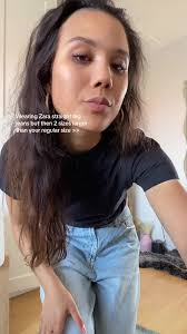 Size up 2 sizes for a baggy low waisted fit #zarajeans #lowwaistedjeans  #zarafashion