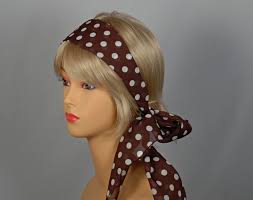 Strait City image: dot scarf headband brown 103