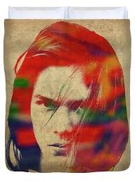 River Phoenix Watercolor Portrait Duvet Cover