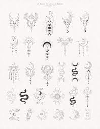 Moon Clipart Crystal Phases Botanical Floral Crescent Lunar Flowers Magic Print Spiritual Witch Tattoo Logo Astrology Yoga Cosmic Png Svg Witch Tattoo Line Art Tattoos Hand Tattoos