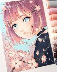 How to draw realistic hair. Manga Drawing Copic Flowers Girl Short Hair Melancholy Handsome Camelia Camelia Pctr Up