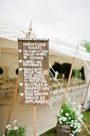 Outdoor wedding dance floor ideas. Gallery Rustic Garden Wedding Sign Dance Floor Rules Deer Pearl Flowers