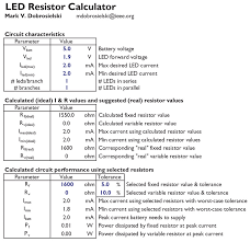 Calculating Current Limiting Resistor Values For Led