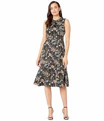 Maggy London Floral Botanical Fit And Flare Dress Zappos Com Fit And Flare Dress Flare Dress Dresses