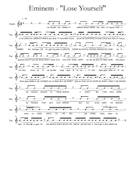 Eminem Lose Yourself Sheet Music Rap Analysis