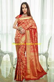 Traditional Wedding Silk Saree From Rmkv Wedding Silks Bridal Silk Saree Red Blouses Brocade Saree