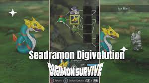 Seadramon digivolution and special attacks | Digimon Survive - YouTube