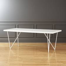 Shop Dylan 36 X80 White Dining Table This Upsized Beauty Is All About The Bright White Plank Silh White Dining Table Lacquer Dining Table Modern Dining Table