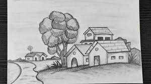 Feel free to explore, study and enjoy paintings with paintingvalley.com. How To Draw Riverside Village Scenery Nature Scenery Drawing Easy Pencil Shading Youtube