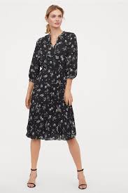 Patterned Dress Black Floral Ladies H M Lace Dress With Sleeves Evening Dress Patterns Calf Length Dress