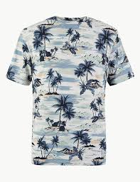 Marks And Spencer Cotton Palm Print T Shirt Print T Shirt Printed Shirts Sublime Shirt