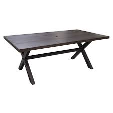 Create a welcoming spot for summertime meals and activities with a patio dining set from lowe's. Allen Roth Atworth Rectangle Outdoor Dining Table 42 In W X 76 In L With Umbrella Hole Lowes Com Patio Table Umbrella Dining Table Outdoor Dining Table