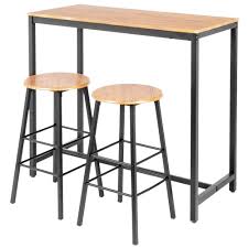 Bonnlo 3 Piece Counter Height Table Set Kitchen Bar Table Set With 2 Stools Breakfast Bistro Set Dining Table Set For 2 Table Chair Sets Furniture Vasagle bar table set, bar table with 2 bar stools, breakfast bar table and stool set, kitchen counter with bar chairs, industrial for kitchen, living room, party room, rustic brown and black ulbt15x.