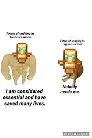 It is dropped from evokers, which spawn in woodland mansions and raids. Totem Of Undying In Hardcore Mode Totem Of Undying In Regular Survival Nobody Am Considered Needs Me Essential And Have Saved Many Lives Pic Collage