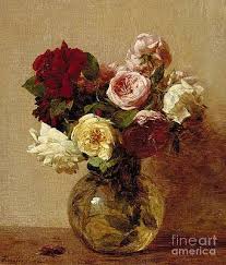 Rose bush with flowers growing in a curly vase color and outlined for coloring. Flowers In Vase Paintings Fine Art America