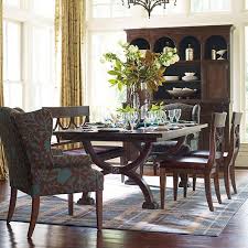 Love The Accent Chairs At The Ends Of The Dining Table Upholster Two Chairs In A Fabulous Fabric W Dining Room Sets Coastal Dining Room Trestle Dining Tables