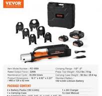 Herramienta de prensado VEVOR Pro, herramienta de prensado de tuberías  eléctrica de 18 V para tuberías de cobre de 1/2" a 2", kit de herramientas  de ...