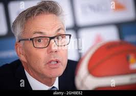 06 September 2021, North Rhine-Westphalia, Hagen: Gordon Herbert, new  national basketball coach, speaks during a press conference. Herbert has  signed a two-year contract, which will be extended for another year if the
