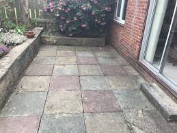 Classicstone is exactly what it suggests, the ultimate in timeless, traditional flagstones. Washington Natural Paving Classicstone Harvest Indian Sandstone Patio And New Buff Brick Wall Renovation Project Lord Roofing