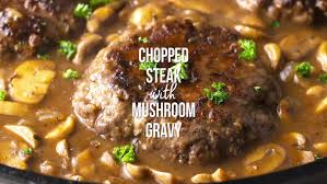 Add the butter into the skillet. Chopped Steak With Mushroom Gravy Recipe Video