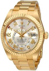 Rolex 326139 sky dweller white gold black arabic dial 326139 black strap $34000.0. Amazon Com Rolex Sky Dweller Silver Dial 18 Carat Yellow Gold Oyster Mens Watch 326938sro Watches Rose Gold Watches Watches For Men Vintage Watches For Men