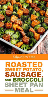Cauliflower, sweet potato, and safflower risottoananás e hortelã. Roasted Sweet Potatoes Sausage And Broccoli Sheet Pan Meal Is Delicious And This Is Unbelievably Easy For A Fa Sheet Pan Recipes Healthy Dinner Recipes Meals