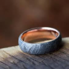 The inner sleeve is crafted with 14k yellow gold and has a comfort fit this ring is so much better than any generic ring you can find at any given jewelry store. Gibeon Meteorite Overlay Wedding Band Rose Gold Ring 2440 Meteorite Wedding Rings Wedding Rings Wedding Ring Sets