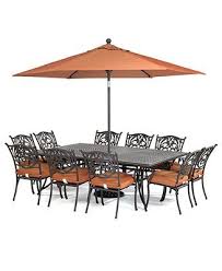 Furniture Chateau Outdoor Cast Aluminum 11 Pc Dining Set 84 Resin Patio Furniture Patio Furnishings Modern Patio Furniture