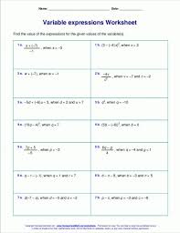 8 Algebraic Expression Worksheet Grade 8 Evaluating Expressions Algebraic Expressions Math Expressions