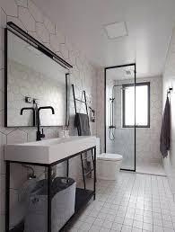 15 Long Narrow Bathroom Ideas That Are Functional And Stylish In 2020 Industrial Bathroom Design Narrow Bathroom Stylish Bathroom