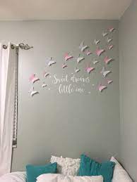 This room was made almost entirely by updating existing items. Shabby Chic Girl Bedroom Ideas Butterflies Pink White Butterfly Baby Room Butterfly Bedroom Ideas Kids Shabby Chic Bedrooms