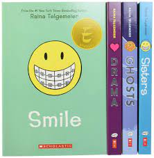 Where does the word smile come up in the book? Amazon Com The Raina Telgemeier Collection A Box Set 9781338255188 Telgemeier Raina Telgemeier Raina Telgemeier Raina Telgemeier Raina Books