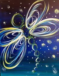 Neon Dragonfly In 2020 Night Painting Dragonfly Painting Art Painting