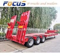 3 Axle 17.5m Low Bed Semi Trailer for Heavy Equipment Machinery Transport