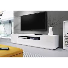 Avec une console pour television sombre et vernie vous habillez votre interieur avec classe. Banc Tv Blanc Laque Livraison Gratuite Cdiscount Maison