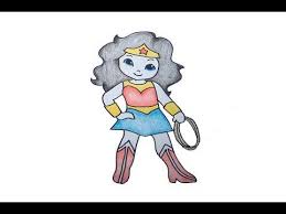 She proved to be a skilled warrior and joined the justice league along with superman , batman , green lantern , flash , martian manhunter and hawkgirl. Draw Cute Wonder Woman Cartoon Easy For Kids Step By Step Coloring Pages Youtube Simple Cartoon Cute Drawings Wonder Woman Drawing