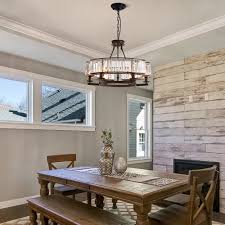 Antoine Modern Crystal Dining Room Chandelier 6 -Light Matte Black Crystal Clear Glass Iron Chandelier one_size | LSBD-54