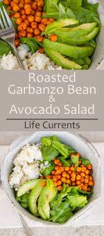 Roasted Garbanzo Bean And Avocado Salad With Spiced Roasted Chickpeas Healthy Avocado Bro Roasted Garbanzo Beans Garbanzo Bean Recipes Cooking Garbanzo Beans