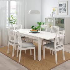 Laneberg Ekedalen Table And 4 Chairs White White Light Gray Ikea Table Ikea Dining Table