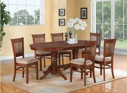7pc Oval Dinette Dining Room Set Table 6 Fabric Upholstered Chairs Espresso Oval Dining Room Table Cheap Dining Tables Dining Room Sets